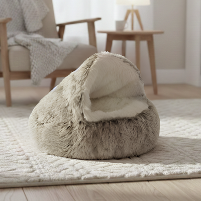 Plush Cave Bed: A Snuggly Little Hideaway for Happier, Calmer Pets