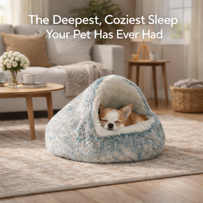 Plush Cave Bed: A Snuggly Little Hideaway for Happier, Calmer Pets