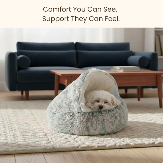 Plush Cave Bed: A Snuggly Little Hideaway for Happier, Calmer Pets