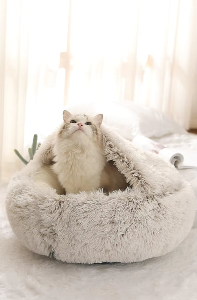 Plush Cave Bed: A Snuggly Little Hideaway for Happier, Calmer Pets
